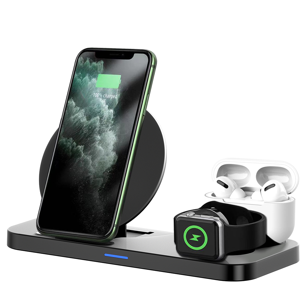 Compatible 3 In 1 Wireless Charging Dock Dual Wireless Charger 3 In 1 Wireless Charger For All Qi Standard Devices